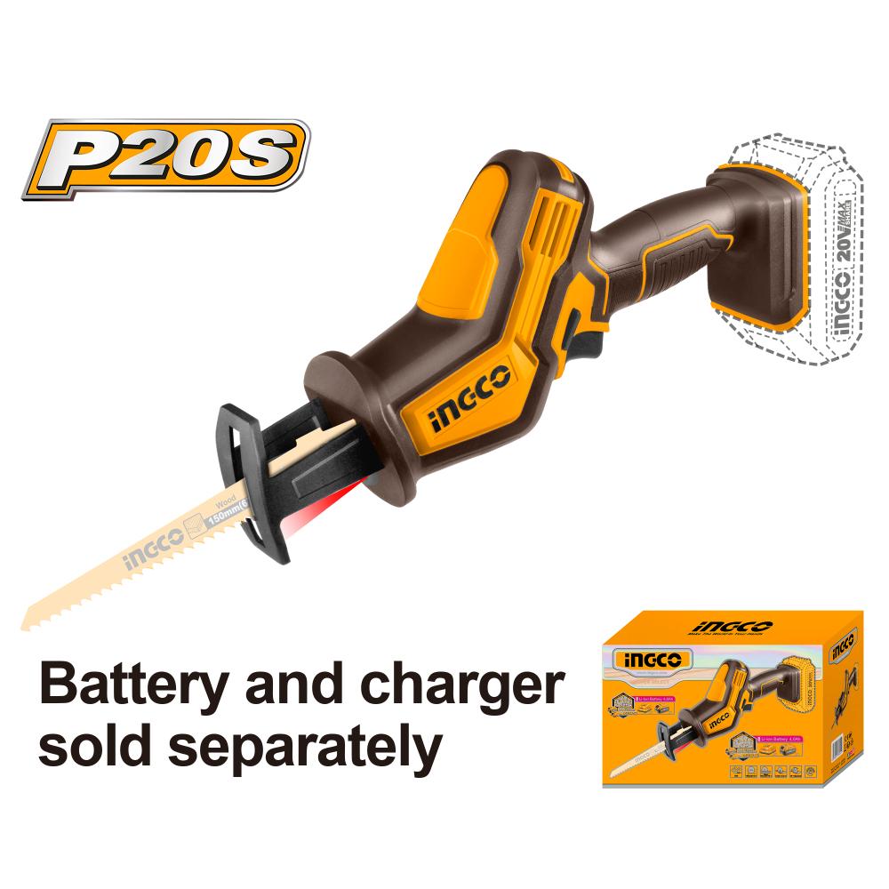 INGCO Cordless Lithium-Ion Reciprocating Saw (20V)