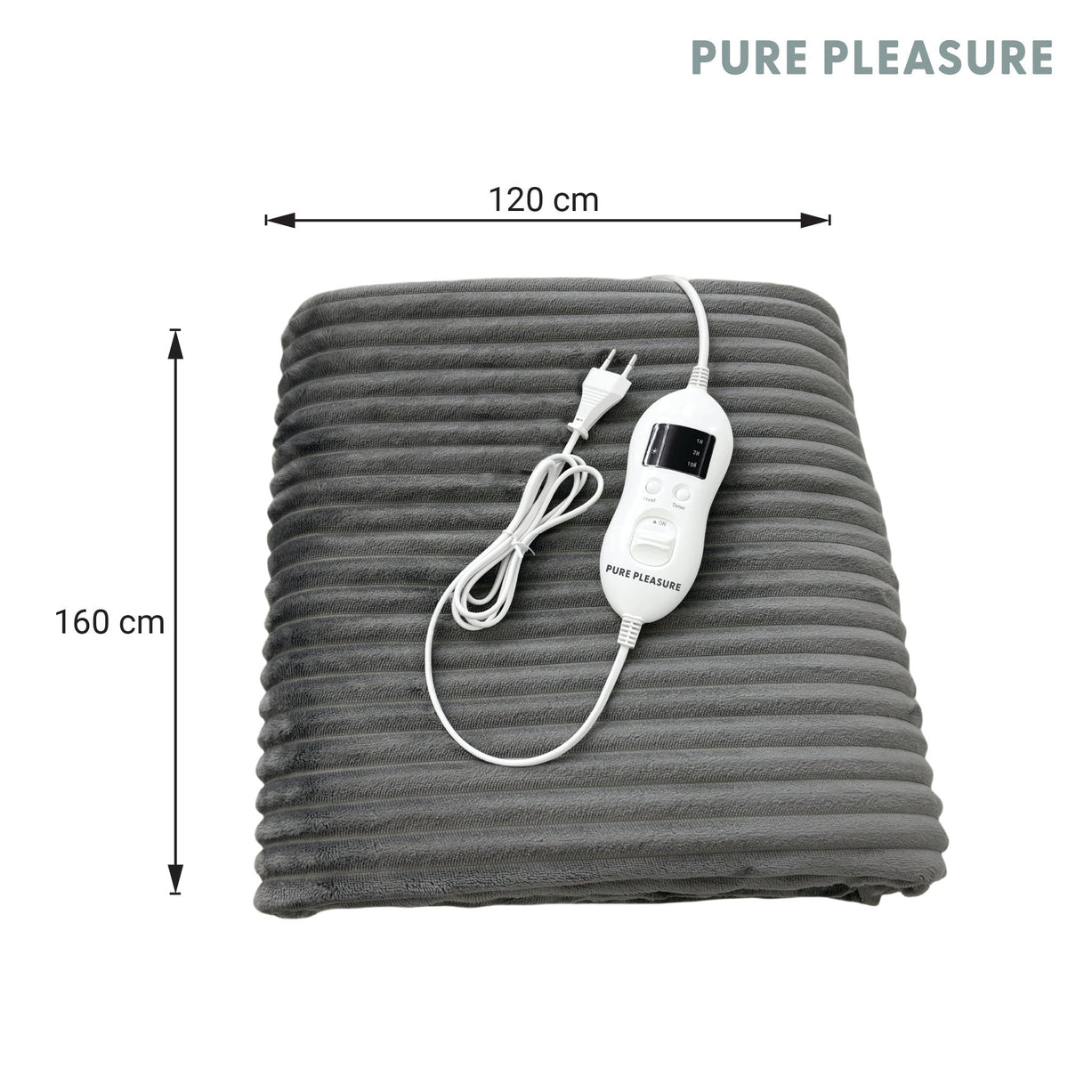Pure Pleasure Stripe Flannel Fleece Electric Blanket