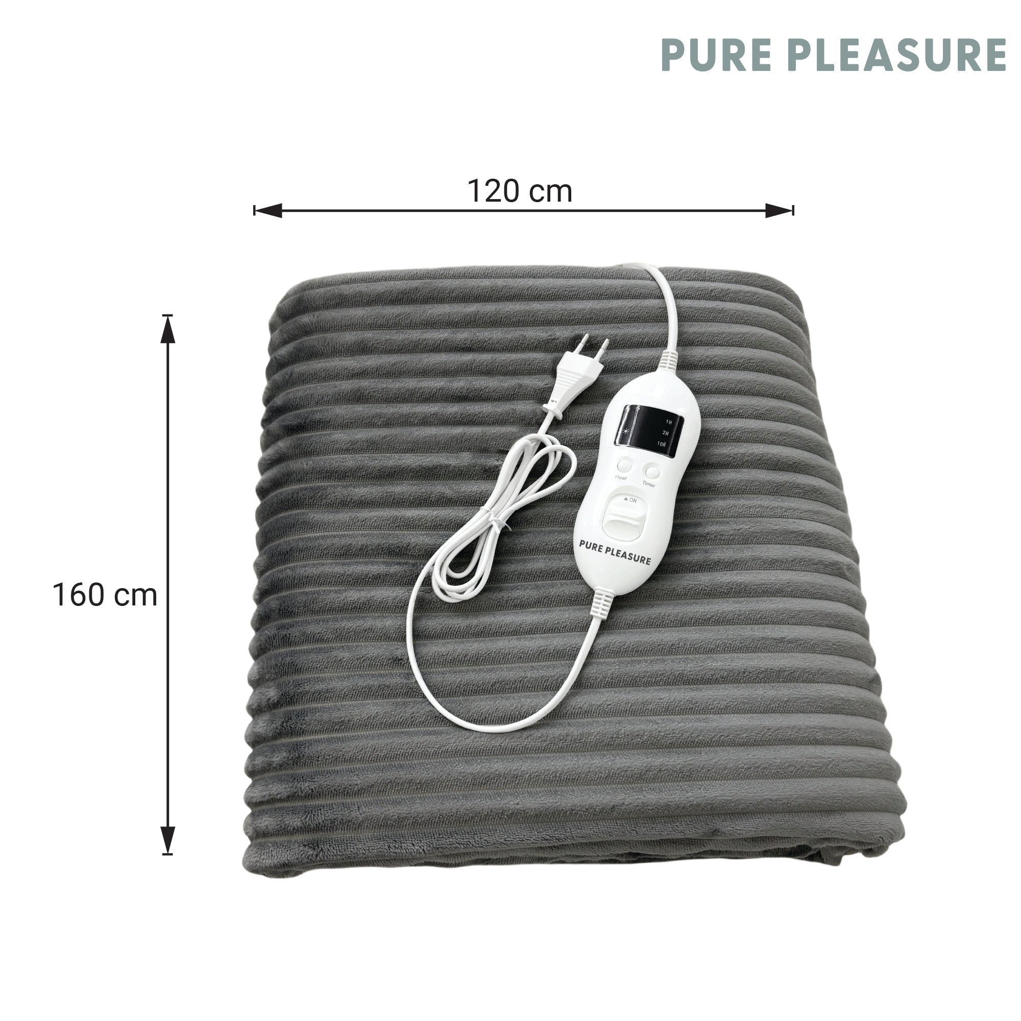 Pure Pleasure Stripe Flannel Fleece Electric Blanket