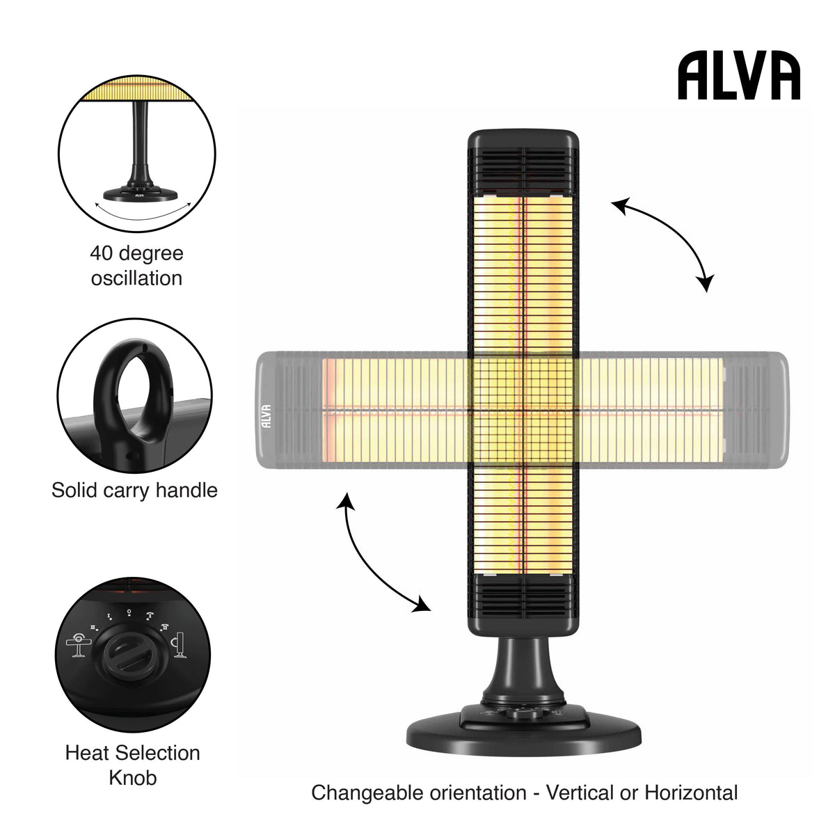 Alva Electric Infrared Heater - Carbon