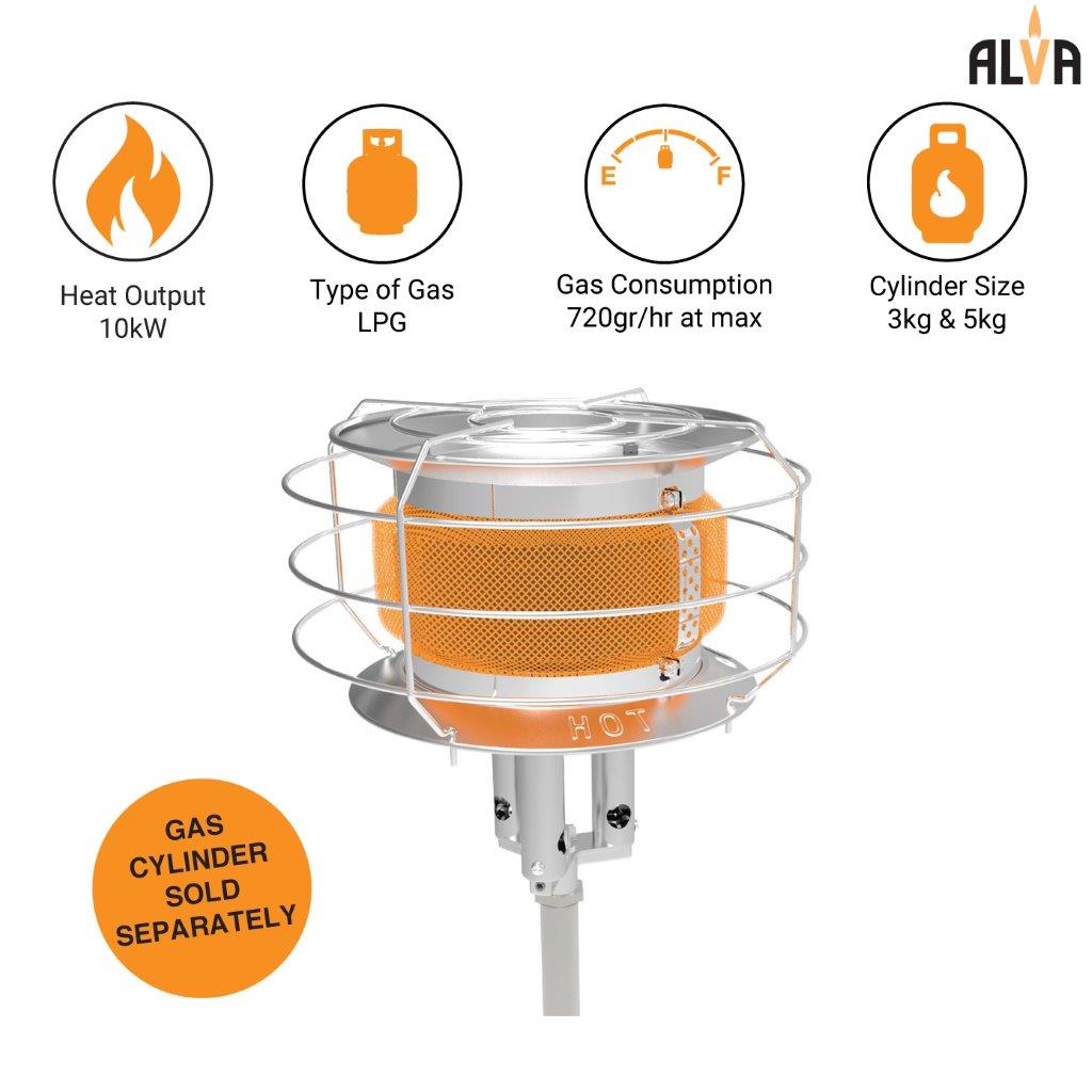 Alva 360 Cylinder Top Heater + Stem