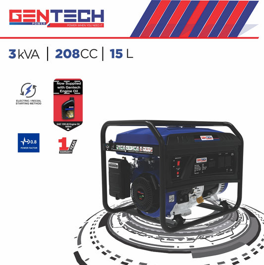 GENTECH Power Recoil Start Petrol Generator