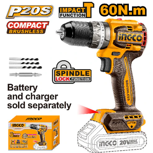 INGCO Compact Brushless Cordless Impact Drill