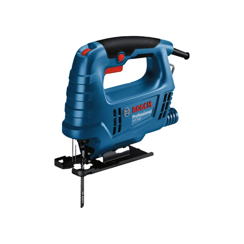 bosch professional gst 680 jigsaw in blue with red trigger and black grip