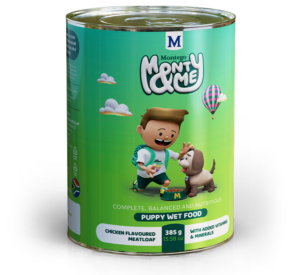 MONTEGO Monty & Me Puppy Wet Chicken 385g