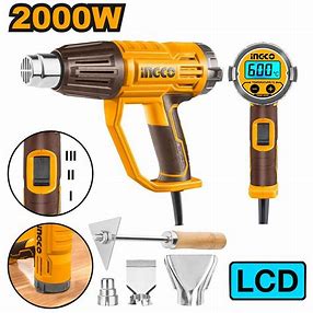 INGCO Heat Gun + Ass LCD 2000w