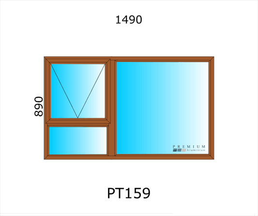 Aluminium Bronze Top Hung Window 2 Opener ( 1500 x 900 )