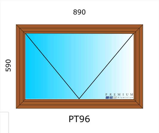 Aluminium Top Hung Bronze Window 900x600