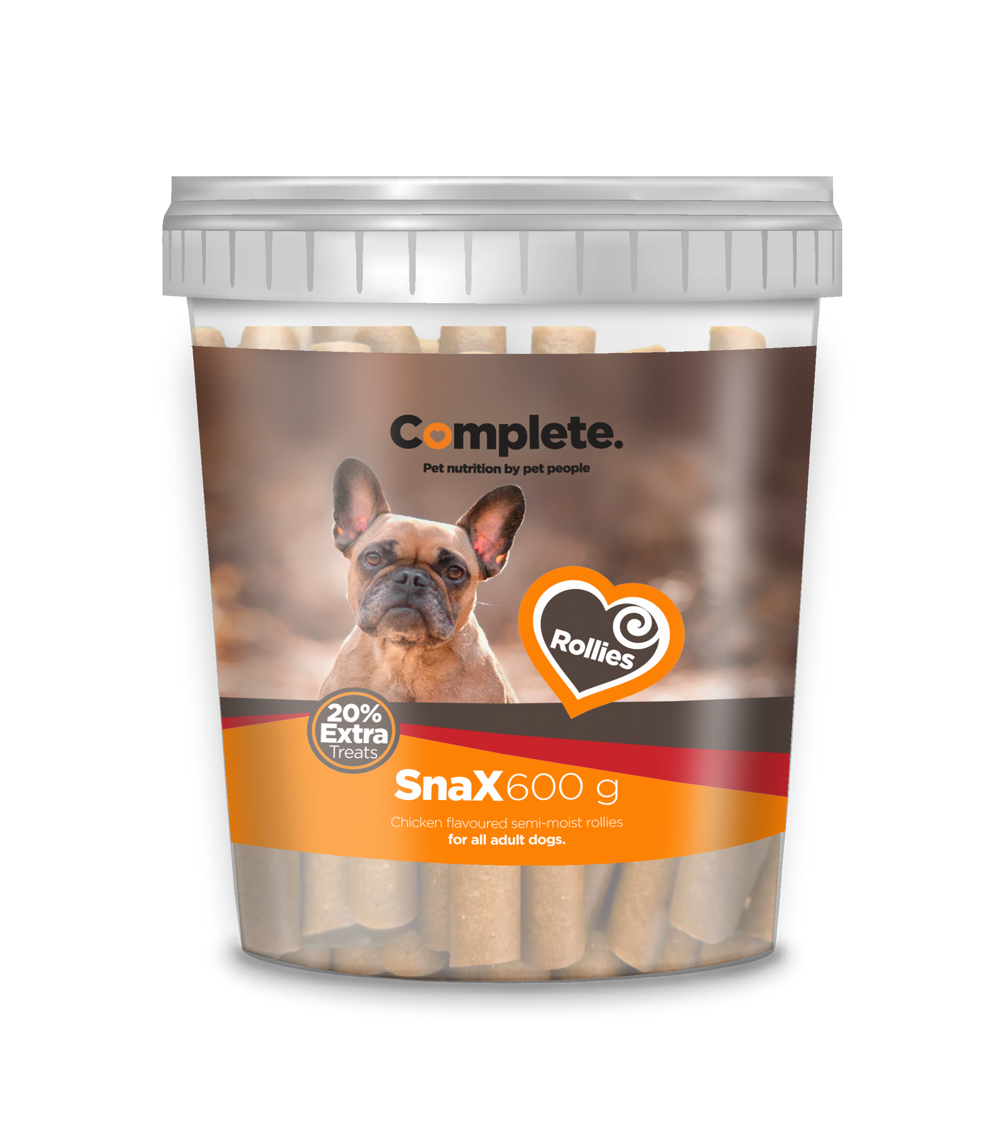 COMPLETE Snax Chicken Rollies Bites Semi Moist 600g