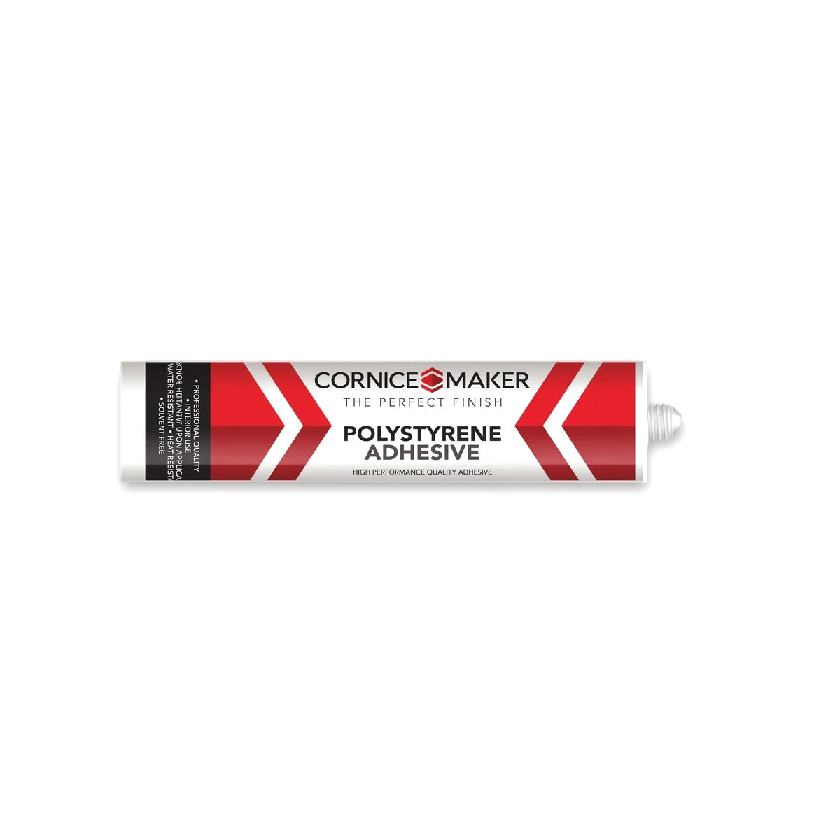 White and red tube of Cornice Maker Polystyrene Adhesive, 280ml, for high performance bonding in construction.