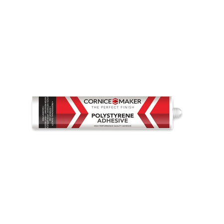 White and red tube of Cornice Maker Polystyrene Adhesive, 280ml, for high performance bonding in construction.