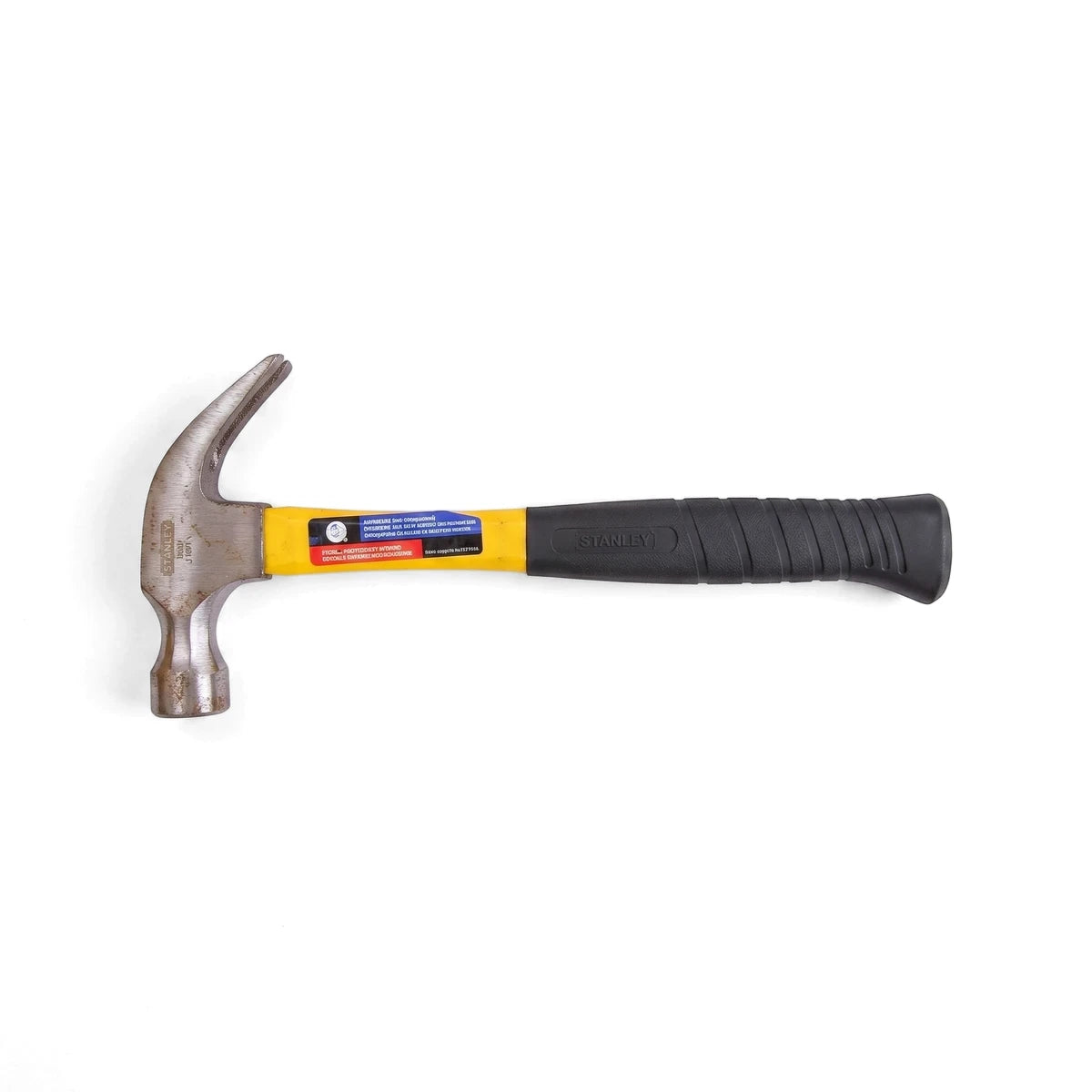 All-Steel Claw Hammer 560G with a silver metal head, curved claw, and a yellow shaft featuring a black grip.