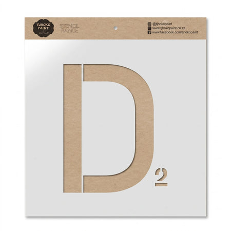 Kraft paper stencil for painting, featuring the uppercase letter D and the number 2, ideal for DIY craft projects and home