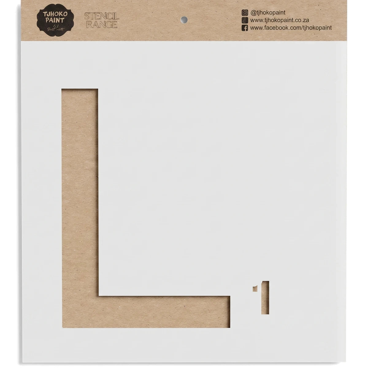 Kraft paper stencil for painting, featuring the letter L and the number 1, for creative home decor and craft projects.