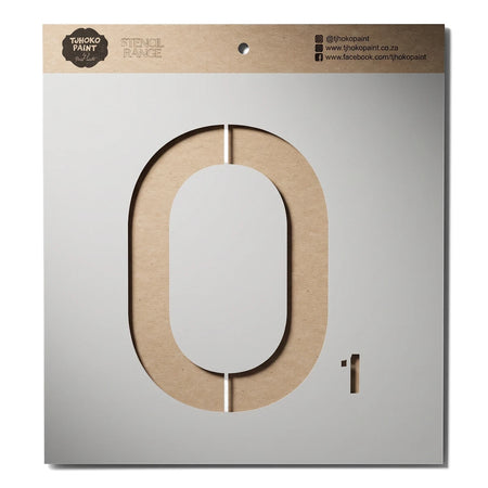 Kraft paper stencil sheet featuring a large letter O cutout and a smaller number 1, for paint or crafting projects.