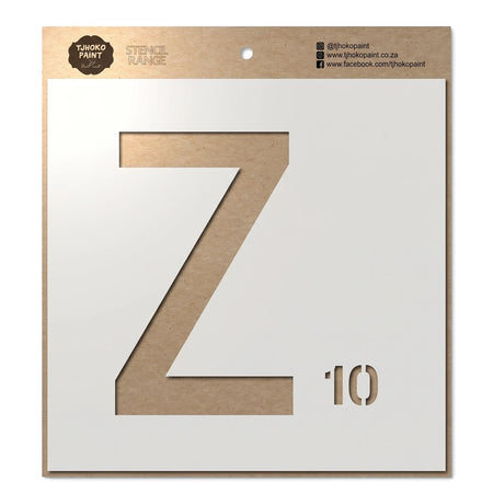Brown cardboard stencil featuring a large cut-out letter Z and '10' for craft and paint projects.