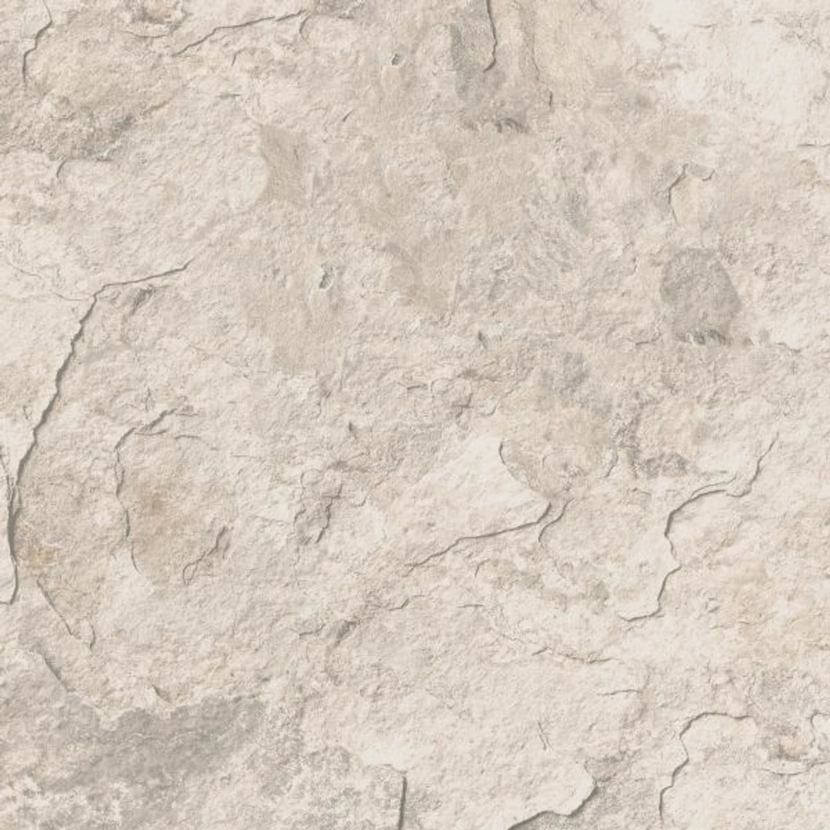 Close-up of a light beige Aspen slate tile, showcasing its natural rough texture and irregular cracked surface, perfect for
