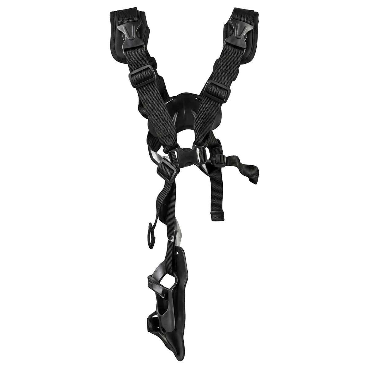Close-up of a Basic Mtd Brush Cutter Harness, showing the central Y-shaped strap system and connecting hardware.