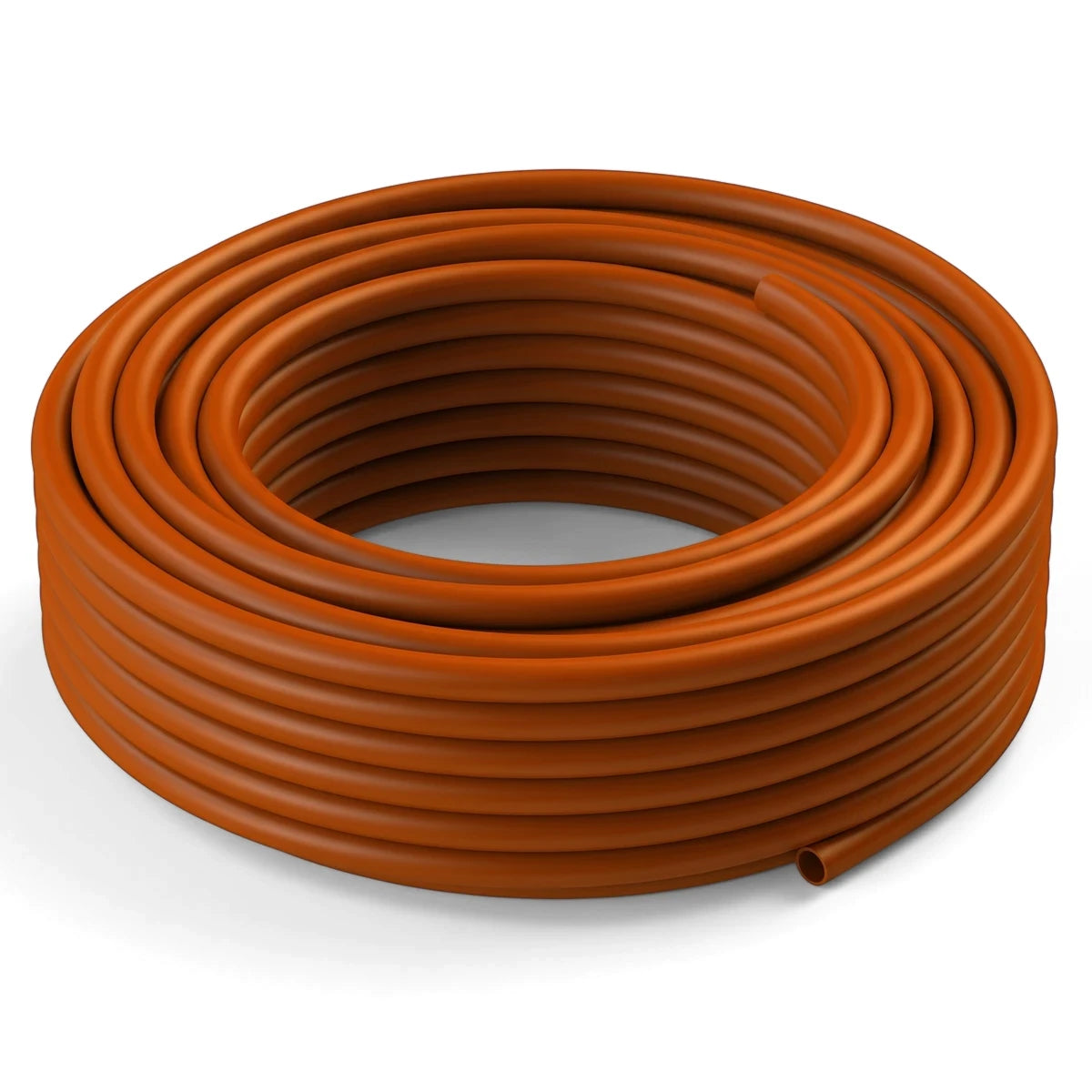 Beige 100M roll of 22mm poly pipe, tightly coiled and ready for plumbing or irrigation use.