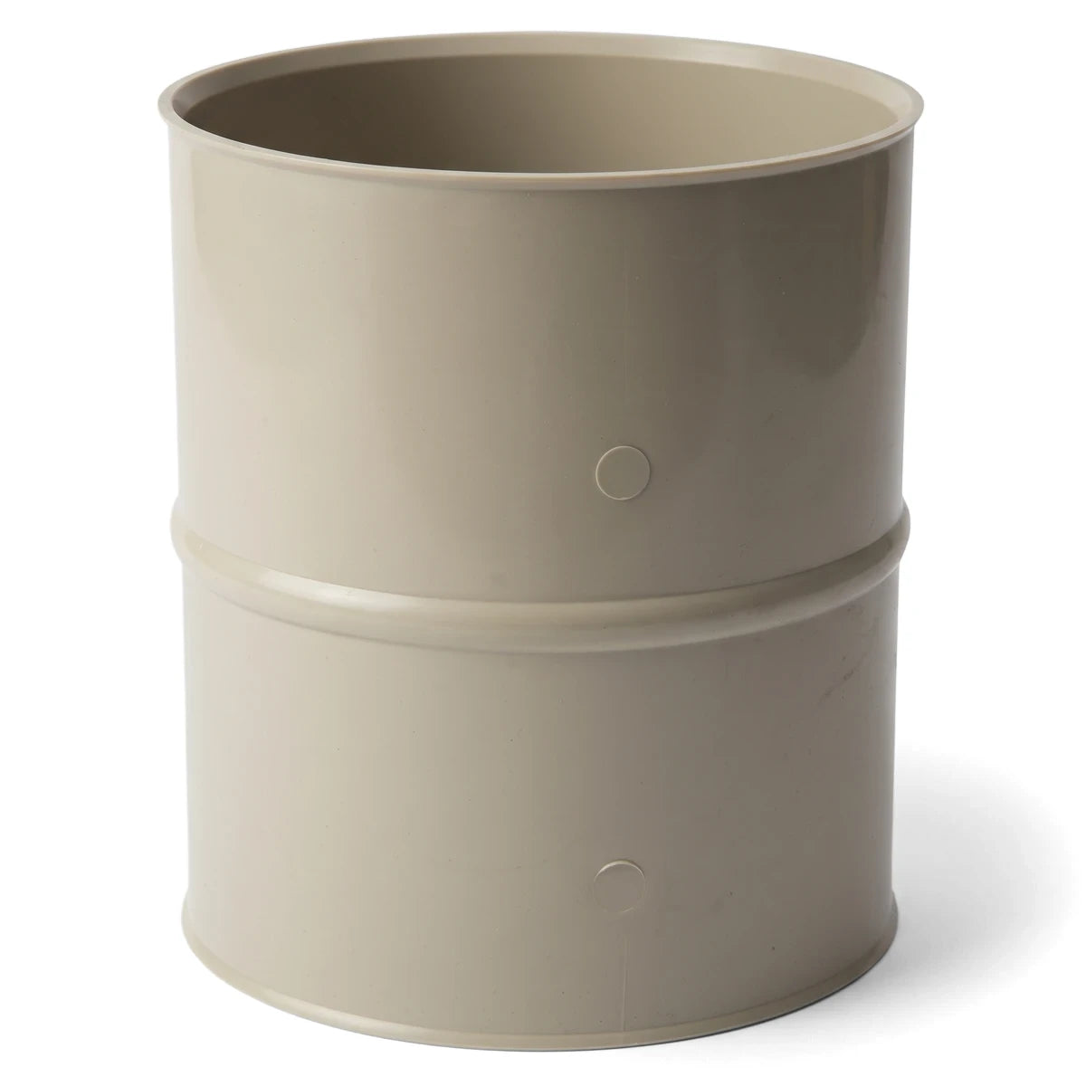 Beige Pvc Underground Push-Fit Twin-Wall Double Socket, shown in a vertical orientation.