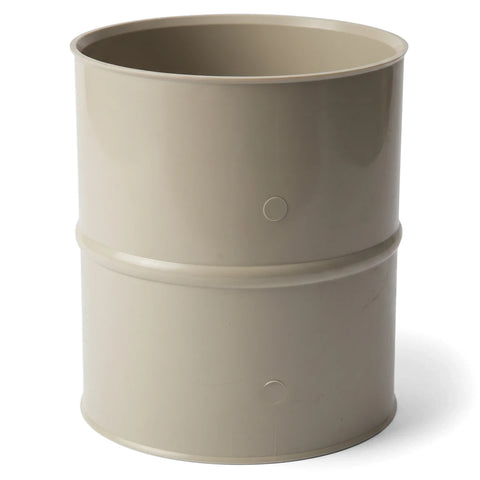 Beige Pvc Underground Push-Fit Twin-Wall Double Socket, shown in a vertical orientation.