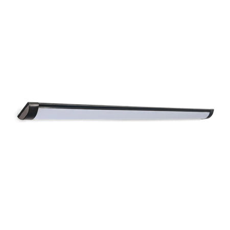 Black metal with PC cover 4-foot LED batten light, 36W 6500K, shown from a straight perspective.
