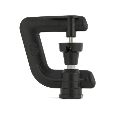 Black Micro Head Spinner for irrigation systems, shown in a close-up product shot, highlighting its compact design.