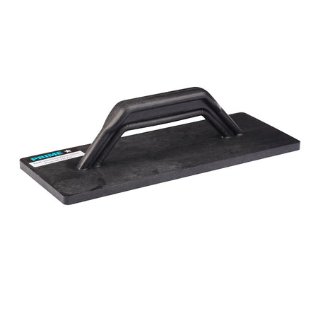 Black plastic float for plastering and tiling work, shown at an angle on a white background, with a prominent 'PRIME' brand