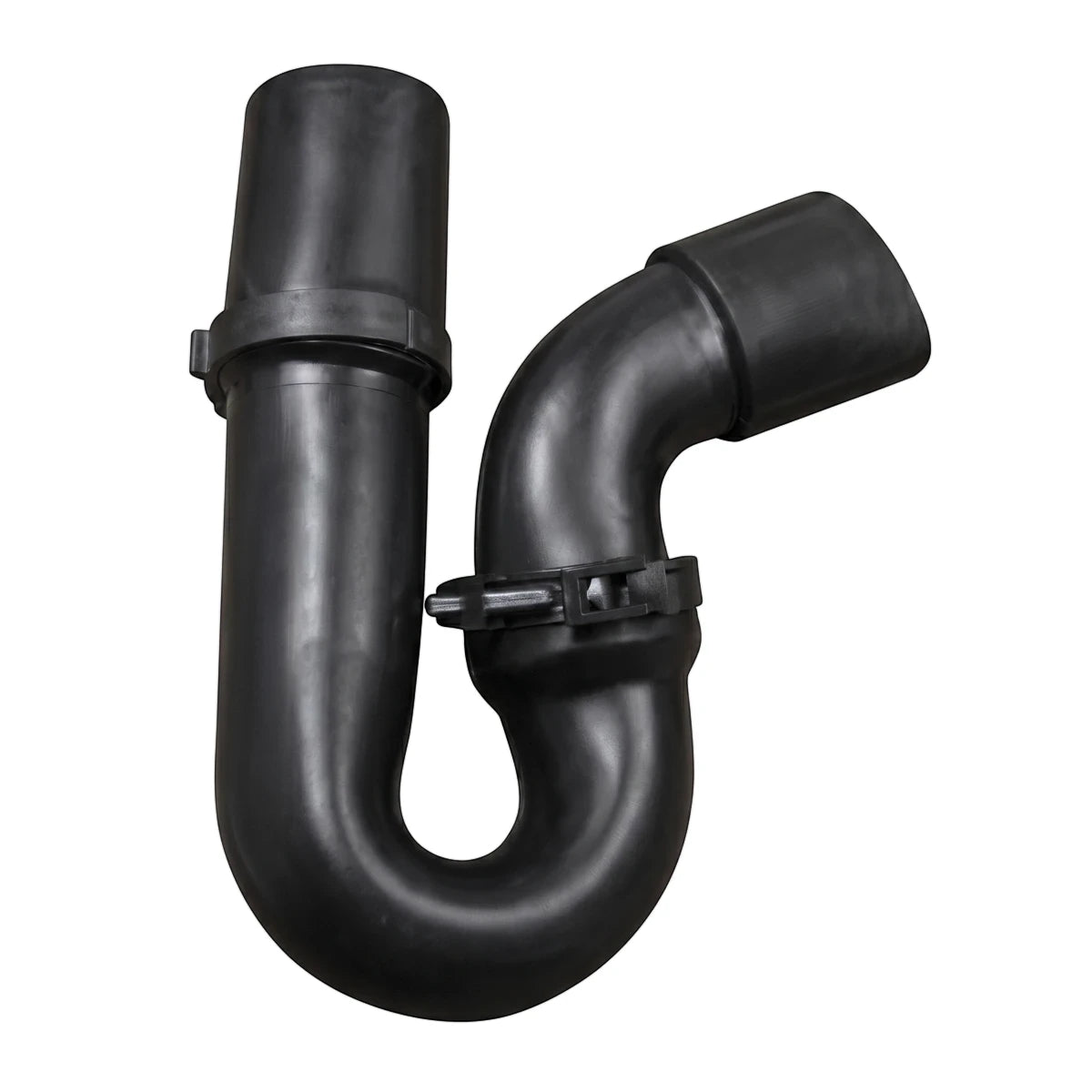 Black plastic Reseal P-Trap, 32mm x 40mm, a plumbing component with a curved design, shown on a white background.