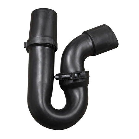 Black plastic Reseal P-Trap, 32mm x 40mm, a plumbing component with a curved design, shown on a white background.