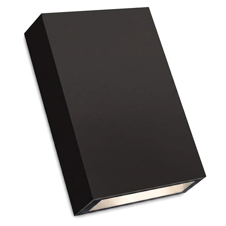 Black rectangular modern Up & Down PC LED wall light, 4W 4000K, showing its upward and downward illumination.