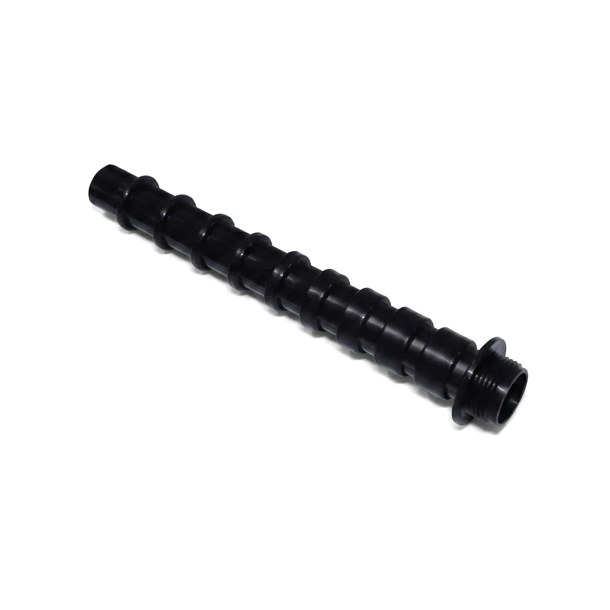Black ribbed plastic replacement filter finger with medium threading, designed for 2, 3, and 4 bag filters.