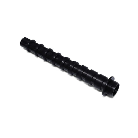 Black ribbed plastic replacement filter finger with medium threading, designed for 2, 3, and 4 bag filters.