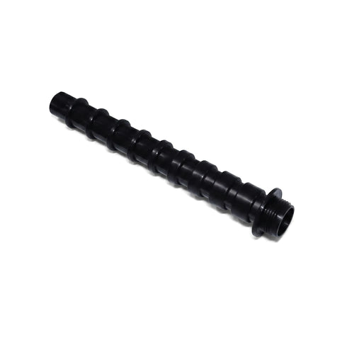 Black ribbed plastic replacement filter finger with medium threading, designed for 2, 3, and 4 bag filters.