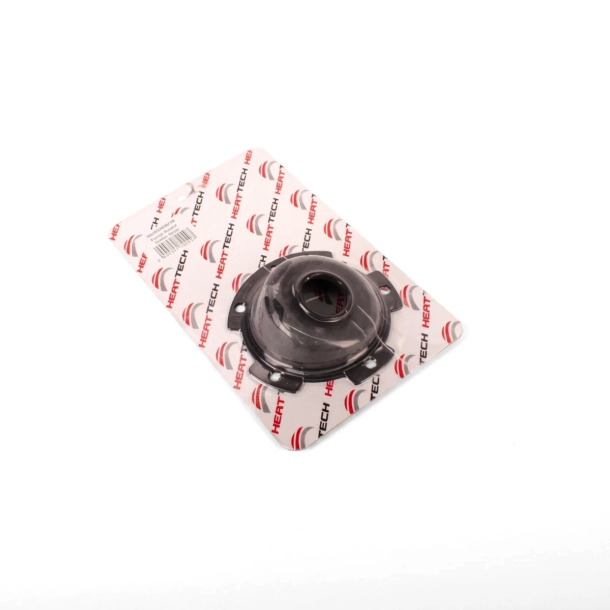 Black rubber dome flange gasket in clear retail packaging, presented at an angle.