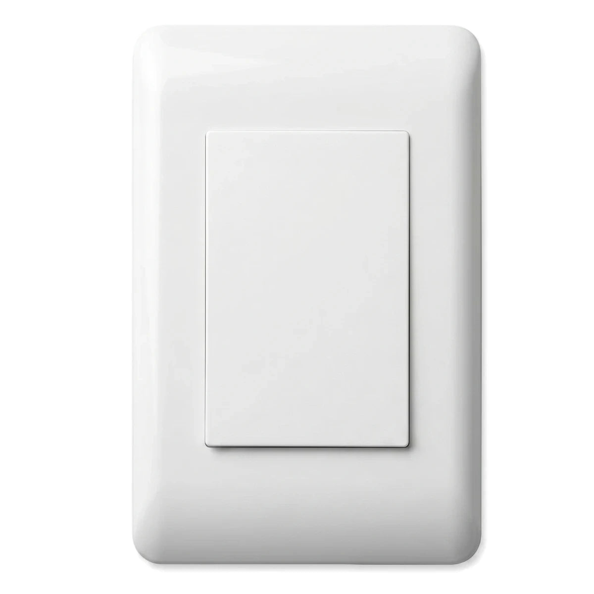 Blank Apollo 100 X 50 Contempo white blank cover plate, a smooth rectangular electrical wall plate with a recessed center.