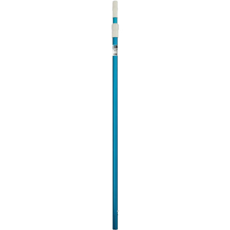 Blue Blu52 telescopic pool pole, extended, for cleaning and maintenance, against a plain white background.