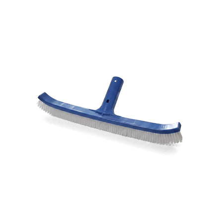 Blue Poolvac Oval Spare Brush Pool Brush with white bristles, featuring a curved design for effective pool cleaning.