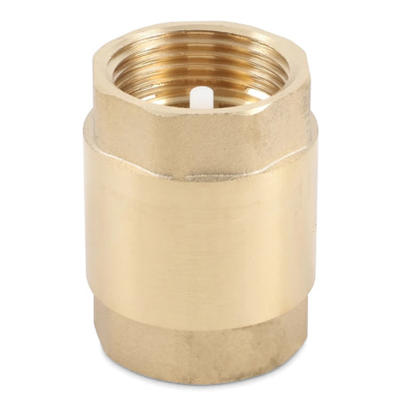 Brass 25mm non-return valve for plumbing applications, featuring a threaded top and a cylindrical body.