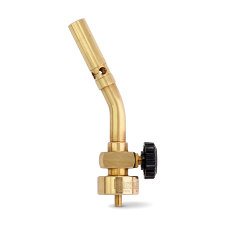 Brass Torch Ul2317/Ul100 with an angled nozzle and a black control knob, isolated against a white background.