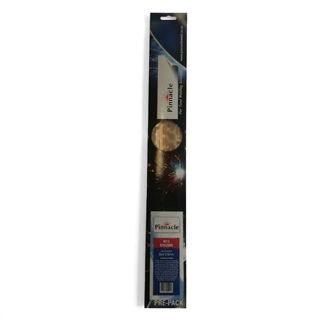 Brazing Rod M15 2.0mm in Pinnacle pre-pack, front view of long metal brazing rod in blister card