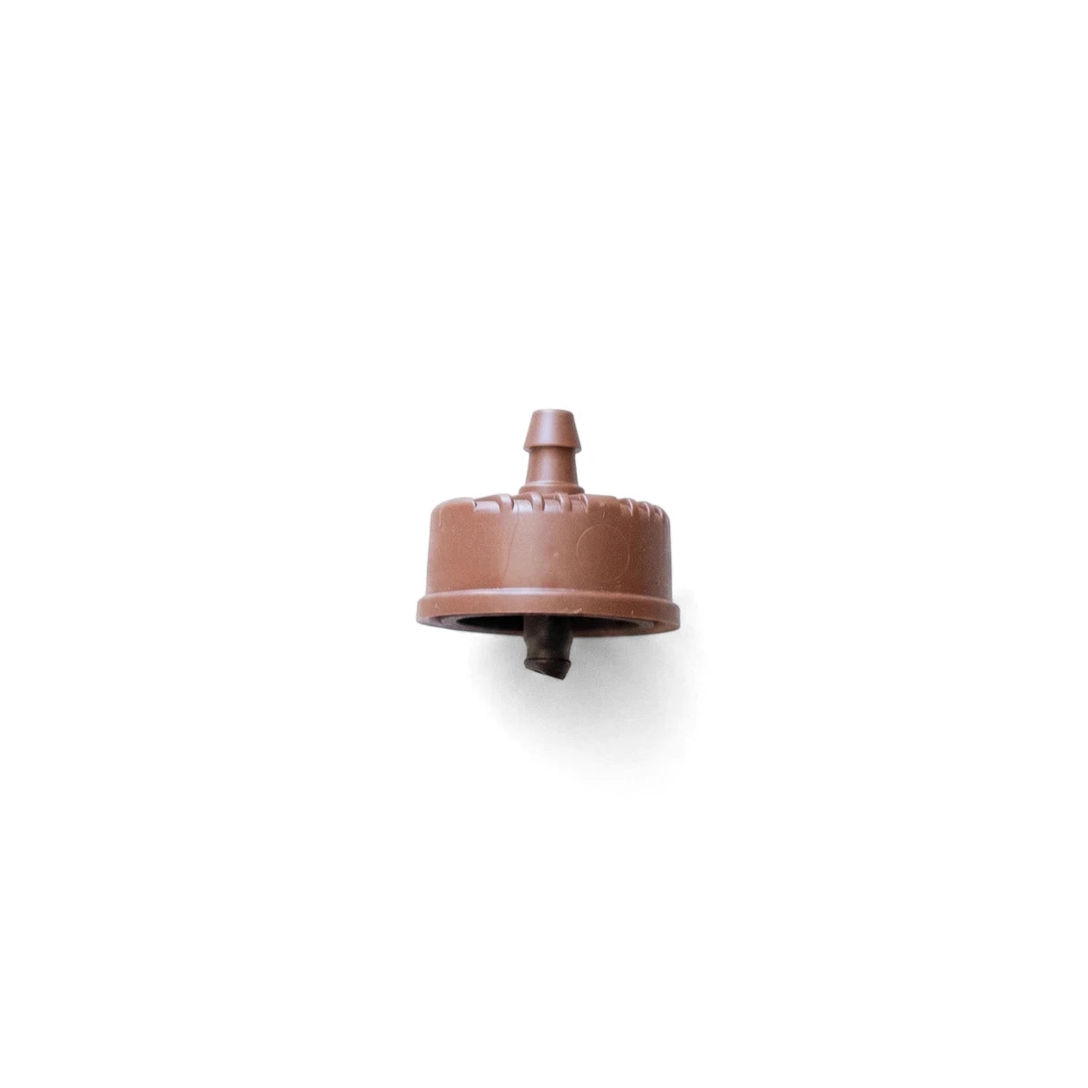 Brown plastic micro dripper, 4 L/H, used for precise irrigation in gardening and agriculture applications.