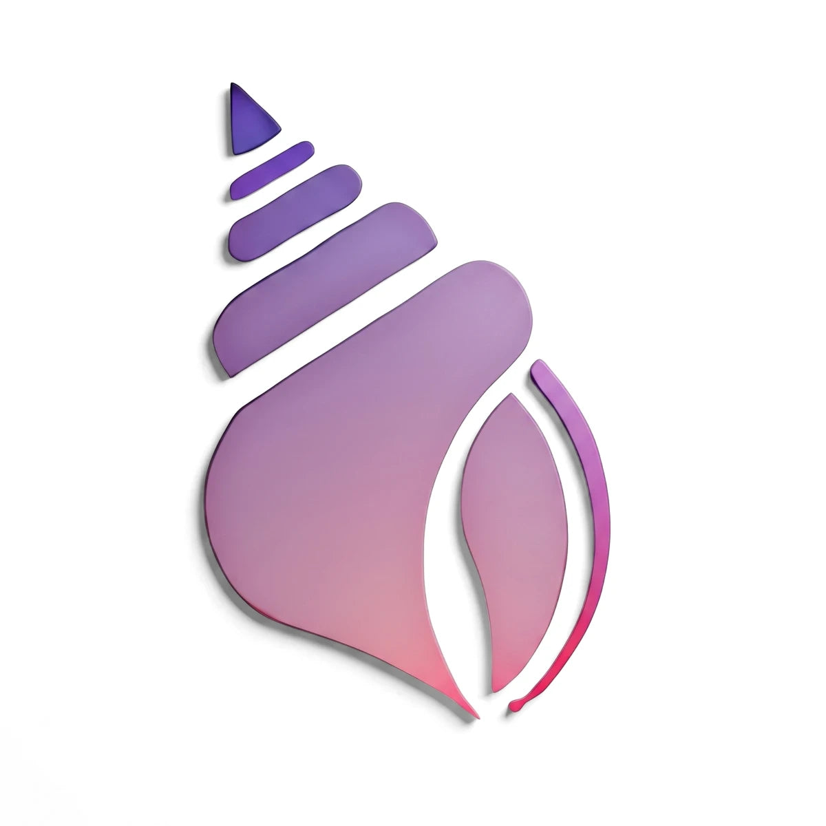 Stylized purple and pink seashell logo for C102 Stencil 117 Paint Stencils, designed with smooth, flowing lines.