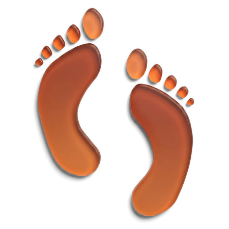 C105 Stencil 120 Paint Stencils featuring two detailed human foot sole prints in a warm reddish-brown and orange hue.