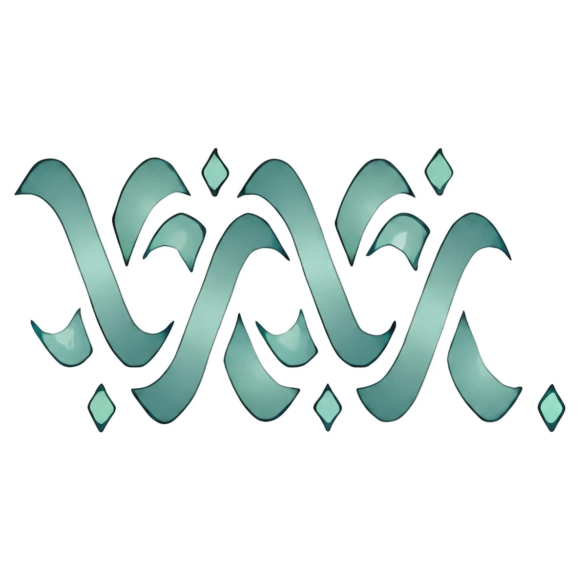 C109 Stencil 124 paint stencil featuring an intricate abstract pattern of interlocking teal and aqua wavy lines and small