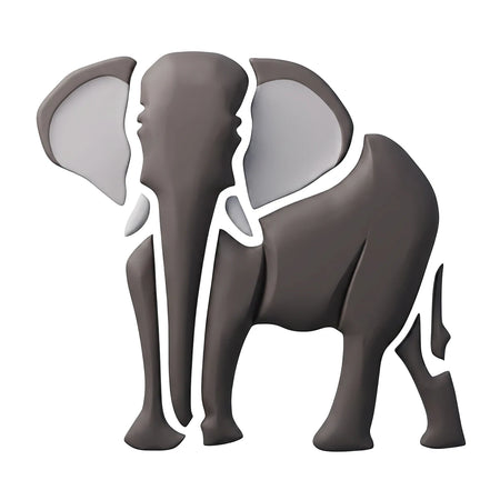 C118 Stencil 133 paint stencil featuring a dark gray segmented elephant design on a white background.