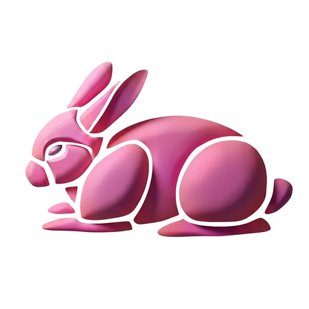 Pink segmented abstract rabbit design, part of the C122 Stencil 136 Paint Stencils collection.