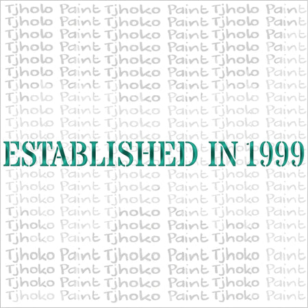 C125 Stencil 139 Paint Stencils featuring 'ESTABLISHED IN 1999' in teal over a repeating grey 'Tjhoko Paint' background.