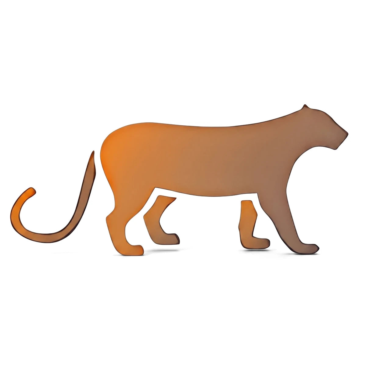 C126 Stencil 140 Paint Stencils featuring a brown and orange gradient big cat silhouette walking on a white background.