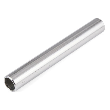 Chrome towel rail 19mm x 1m round tube, polished metal finish, shown in side view for bathroom mounting
